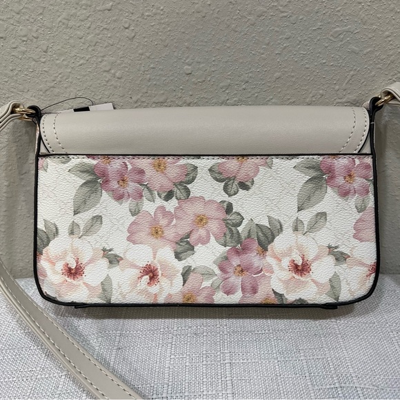 NWT Nine West Bowie Floral Crossbody Bag - White and Pink Flap Purse Handbag NEW - Picture 4 of 8